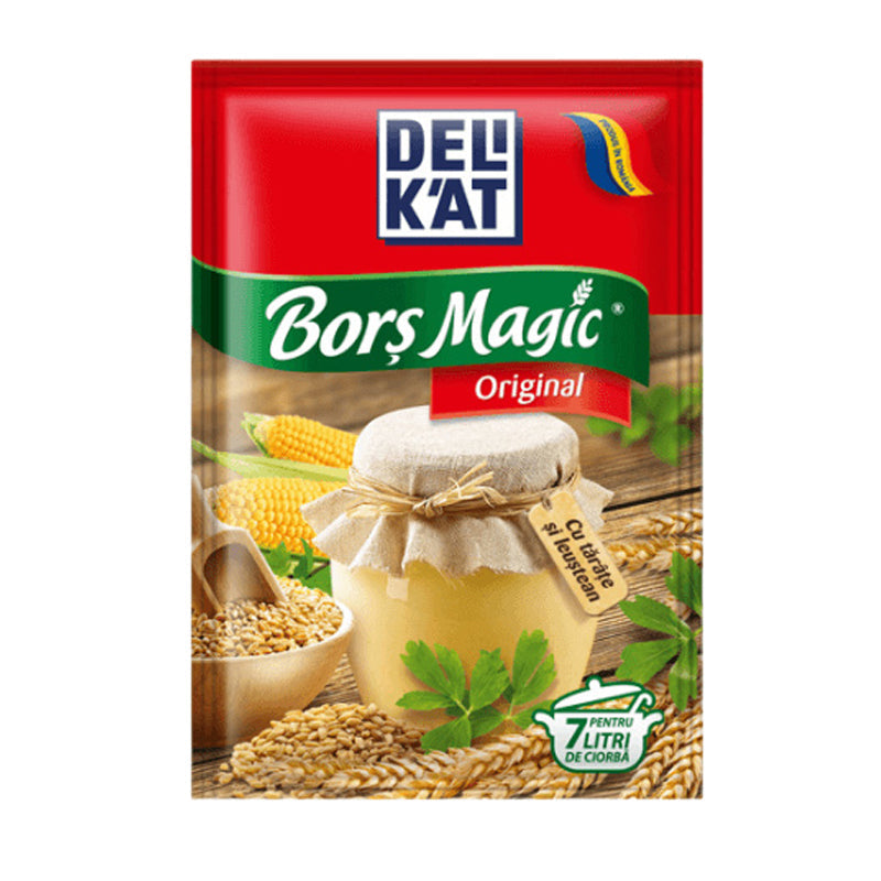 Delikat Borș Magic – Original / Verdețuri / Legume / Smântână – Instant Sour Soup Mix (Romanian Bors Powder)