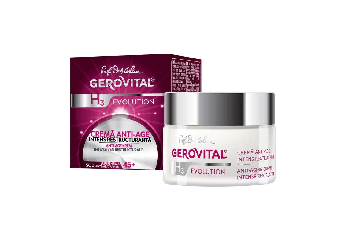 Cremă Anti-Age Intens Restructurantă – Gerovital H3 Evolution 45+ / Gerovital H3 Evolution Anti-Age Intense Restructuring Cream 45+ – 50mll