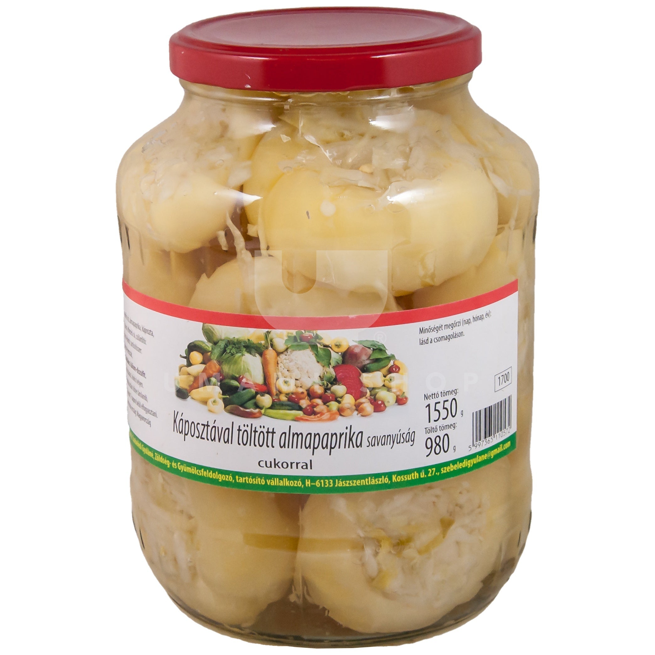 Ardei Rotunzi Iuți Umpluți cu Varză  / Hot Apple Peppers Stuffed with Pickled Cabbage – 1.7L