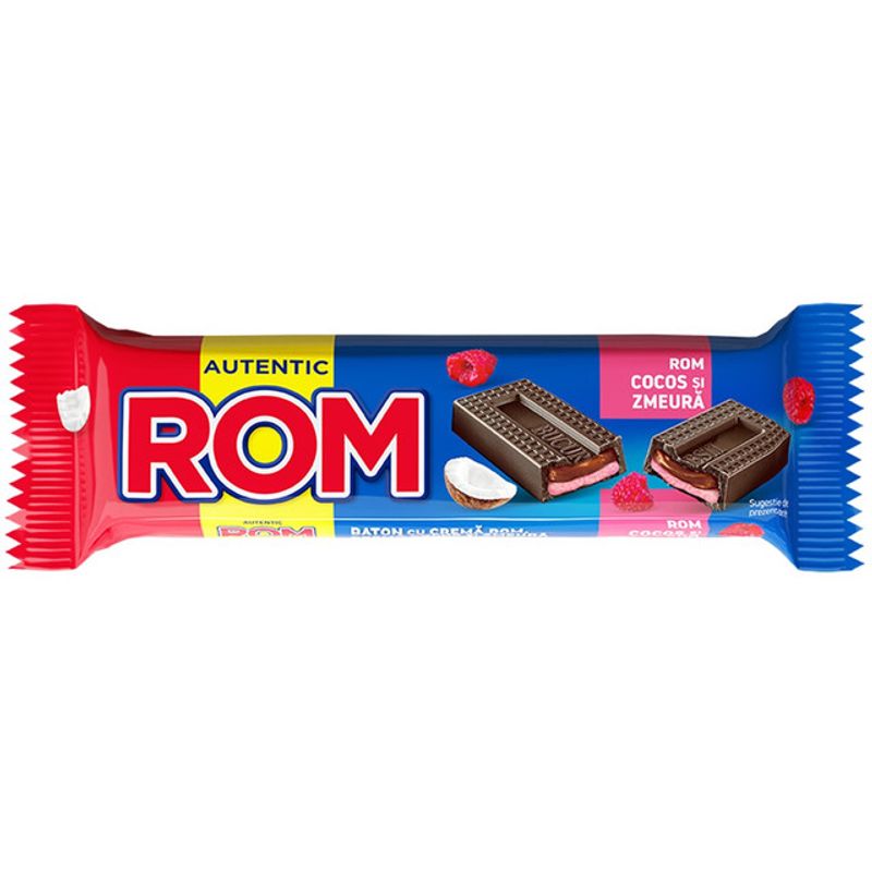 Baton ROM – Cocos & Zmeură / ROM Chocolate Bar – Coconut & Raspberry