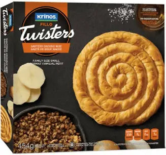 Plăcintă spiralată cu carne tocată de vită – Krinos Twisters / Ground Beef Spiral Pie – Krinos Twisters