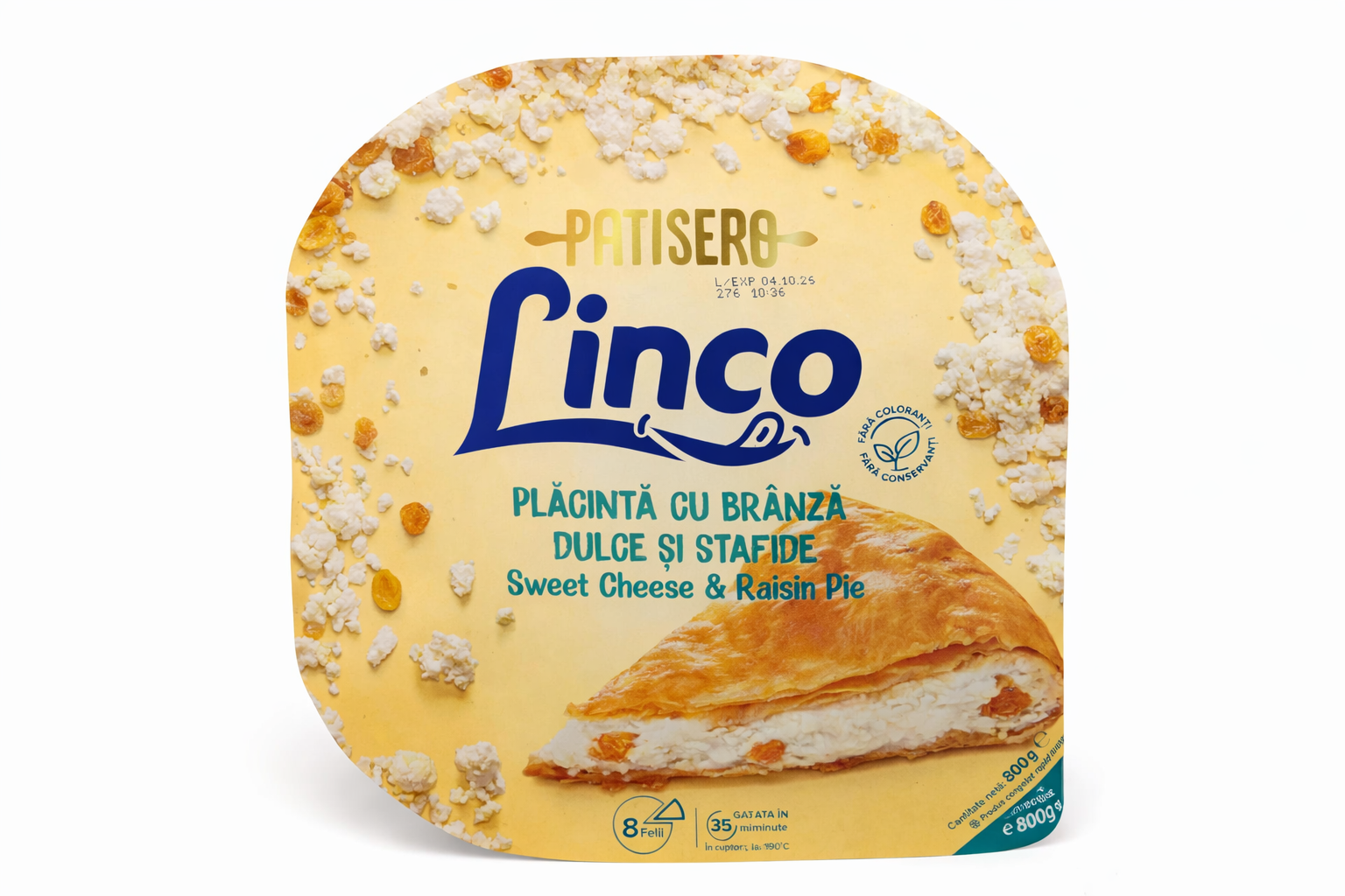 Plăcintă cu Brânză Dulce și Stafide Linco – 800g / Linco Sweet Cheese & Raisin Pie – 800g